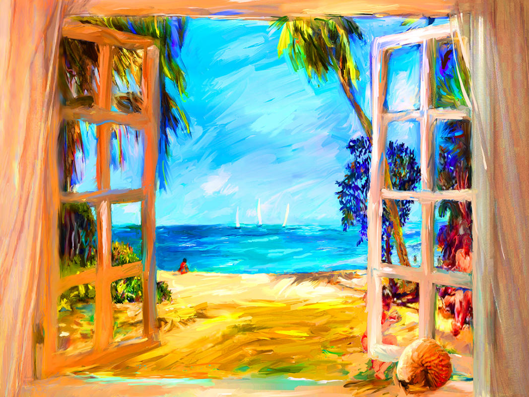 Beach Through My Window : Doors, Windows and Arches : Jonna White Gallery